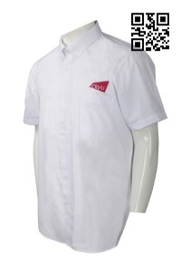 R221 來樣設計恤衫款式   訂做繡花LOGO恤衫款式 大學保安部制服  製作恤衫款式   恤衫製造商